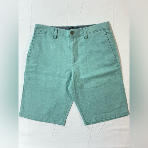 BANANA REPUBLIC Men's Aqua Linen blend Flat Front Shorts size 30 - Picture 1 of 11